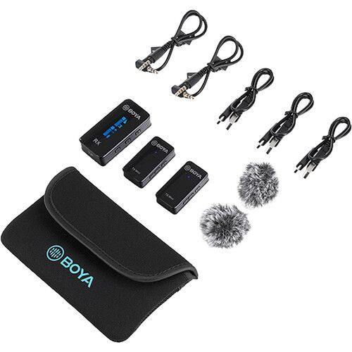  BOYA BY-XM6-S2 Mini Ultracompact 2-Person Wireless Microphone System for Cameras and Smartphones (2.4 GHz)