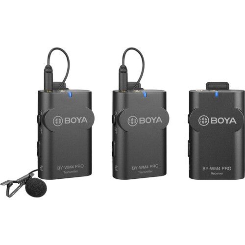  BOYA BY-WM4 PRO-K2 Two-Person Digital Camera-Mount Wireless Omni Lavalier Microphone System (2.4 GHz)