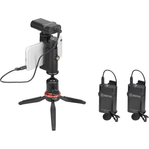  BOYA BY-WM4 PRO-K2 Two-Person Digital Camera-Mount Wireless Omni Lavalier Microphone System (2.4 GHz)