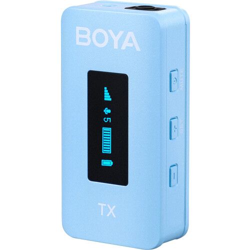  BOYA BY-XM6-K2 2-Person Wireless Microphone System for Cameras and Smartphones (2.4 GHz, Blue)