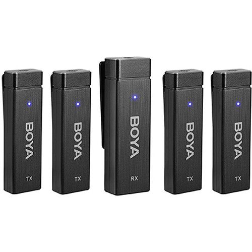  BOYA BY-W4 Ultracompact 4-Person Wireless Microphone System for Cameras and Smartphones (2.4 GHz)