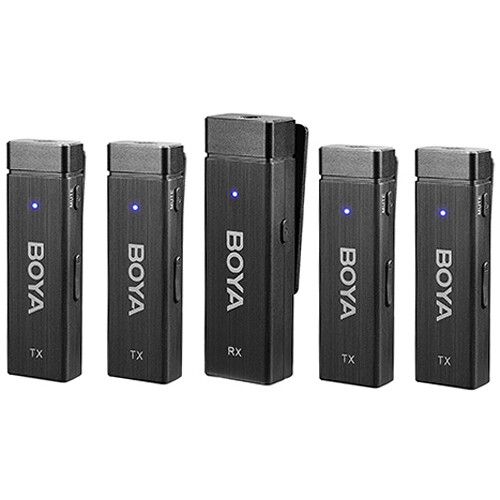  BOYA BY-W4 Ultracompact 4-Person Wireless Microphone System for Cameras and Smartphones (2.4 GHz)