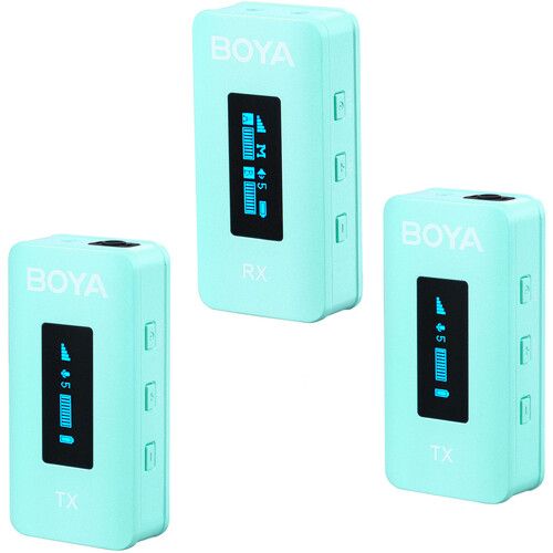  BOYA BY-XM6-K2 2-Person Wireless Microphone System for Cameras and Smartphones (2.4 GHz, Green)