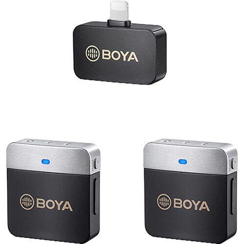  BOYA BY-M1V6 2-Person Wireless Microphone System with Lightning Connector for iOS Devices (2.4 GHz)