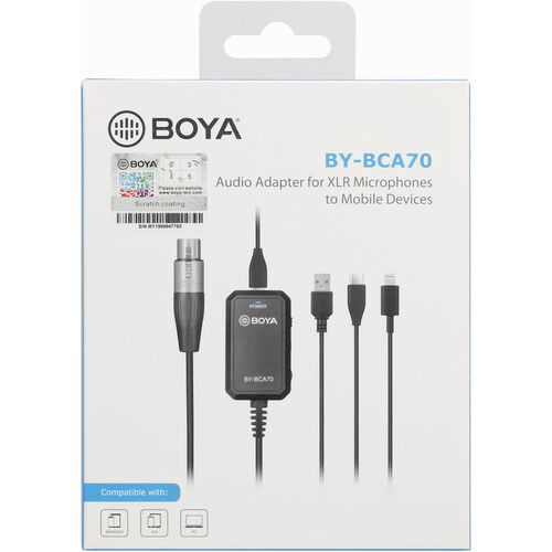  BOYA Audio Adapter for XLR Microphones to Mobile Devices (Computers, Smartphone)