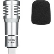 BOYA BY-P4U Mini USB-C Microphone Phone Mic for Android/Laptop/with Type-C Devices,Folding External Microphone with Wind Foam for YouTube,Vlogging,Live Stream,Video Record