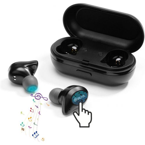  Bluetooth Earbuds, BOYA Headphones Wireless Earbuds 6H Cycle Playtime in-Ear Wireless Headphones Hi-Fi Stereo Sweatproof Earphones Sport Headsets Built-in Mic for Work/Running/Trav