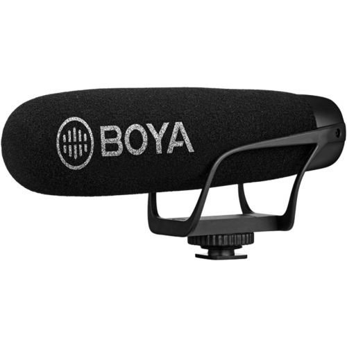  BOYA On Camera Shotgun Microphone Super-Cardioid Mic with TRS & TRRS Connectors Compatible with DSLR Camera Nikon Canon Camcorder iOS Android Smartphone Tablets PC Vlog YouTube Liv