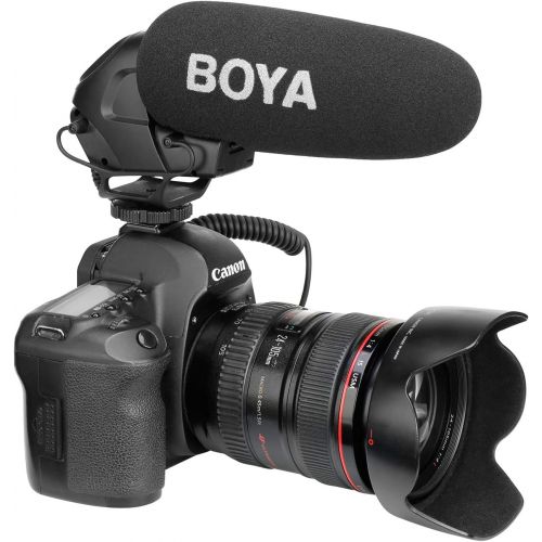  DSLR On-Camera Super-Cardioid Shotgun Microphone Broadcast, BOYA BY-BM3031 Condenser Interview Capacitive Microphone Camera Video Mic for Canon Nikon Sony DSLR Camcorder