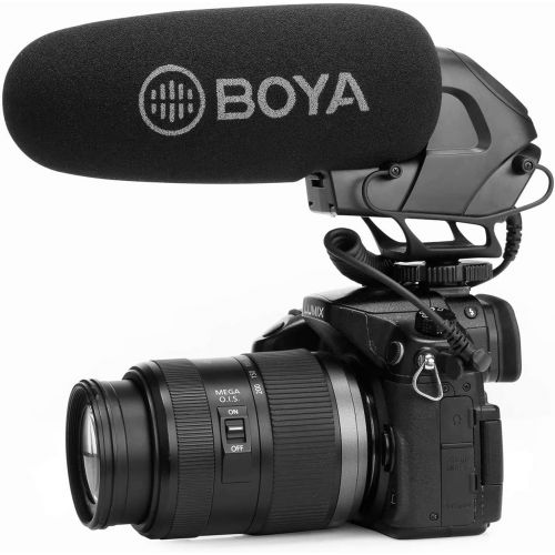  BOYA BY-BM3032 Super-Cardioid On-Camera Video Shotgun Microphone Broadcast Condenser Interview Capacitive Microphone Camera Video Mic Compatible with Canon Nikon Sony DSLR Cameras