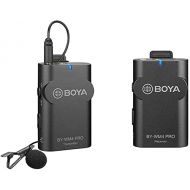 2.4G Wireless Lavalier Microphone System, BOYA WM4 PRO-K2 Lapel Clip-on Mini Wireless Mic Compatible with Canon Nikon Sony DSLR Camera iOS Android Smartphone Audio Recorder YouTube