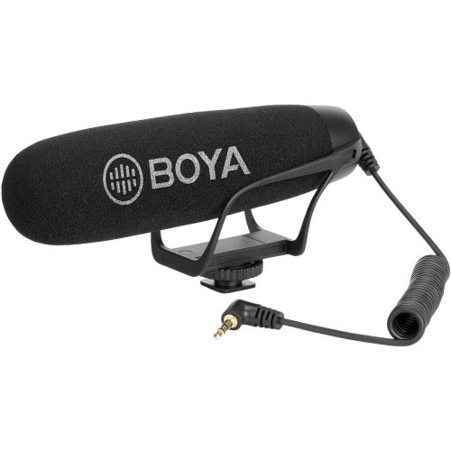  BOYA BY-BM2021 Electrit Super-Cardioid Directional Condenser Shotgun Video Microphone for Video and Interview Work with iPhone Smartphone Nikon Canon Sony DSLR Camera, Camcorder