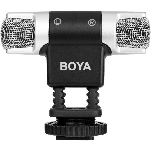  BOYA MM3 Compact Condenser Stereo Video Microphone Including Shock Mount, Foam & Deadcat Windscreens, Case Compatible with iPhone/Andoid Smartphones, Canon Nikon DSLR Cameras and C