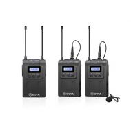 48-Channel UHF Wireless Lavalier Microphone System, BOYA WM8 Pro Microphone Two Transmitters& One Receiver Compatible for Canon Nikon Sony DSLR Camera,Camcorder, iPhone Smartphone