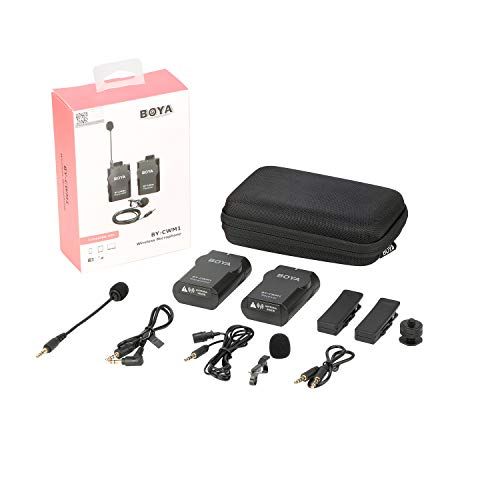  BOYA 2.4G Wireless Lavalier Microphone System Compatible with Android iPhone Tablet Canon Nikon Sony DSLR Camera Camcorder Video Recording Interview Podcast