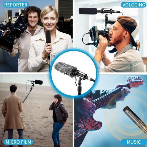  News Gathering Interview Shotgun Microphone XLR for Canon, BOYA BY-BM6060 Pro Broadcast-Quality Mic with Windscreen & Shock Mount for Canon 6D Nikon D800 Sony Camcorders YouTube Vi