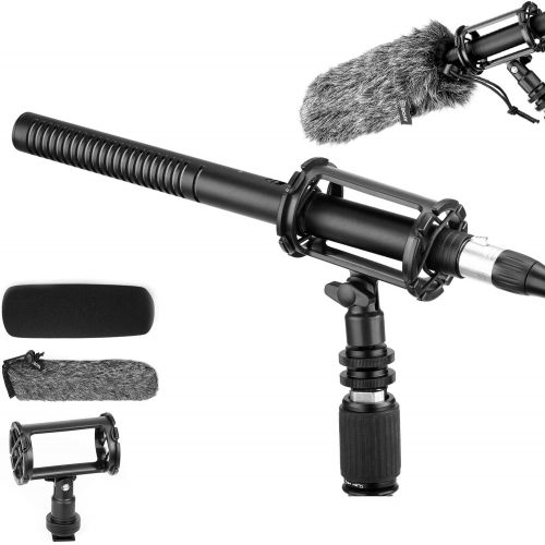  News Gathering Interview Shotgun Microphone XLR for Canon, BOYA BY-BM6060 Pro Broadcast-Quality Mic with Windscreen & Shock Mount for Canon 6D Nikon D800 Sony Camcorders YouTube Vi