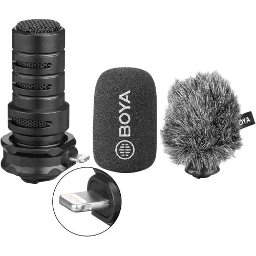  Boya BY-DM200 Plug in Microphone Digital Stereo Cardioid Condenser Microphone MFI Certified Superb Sound Plug and Play Directly Compatible with iOS iPhoneX XS 8 7 6 iPad iPod Stere