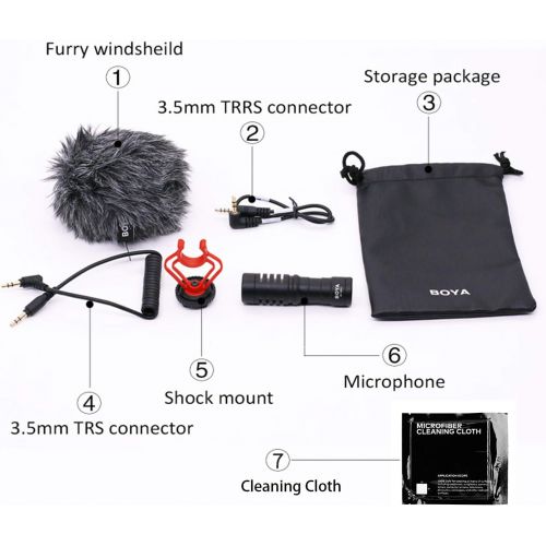  BOYA by-MM1 On-Camera Shotgun Microphone for iPhone, Android Smartphones, DSLR Cameras Camcorders - Battery-Free Camera Microphone Vlog Video Mic