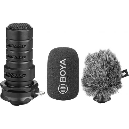  iPhone Directional Microphone Lightning, BOYA Digital Cardioid MFI Lightning Mic with Superb Sound for iPhone 11 x 8 7 7plus iPad iPod Touch iOS Recording YouTube Video Vblog Lives