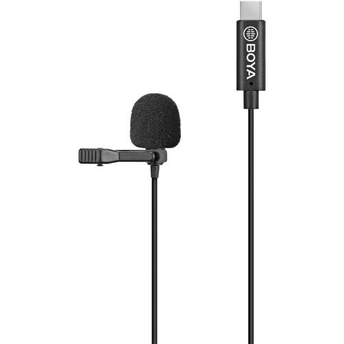  Boya BY-M3-OP Clip-on Lavalier Lapel Microphone Digital Omnidirectional Mic USB Type-C Plug Compatible with DJI OSMO Pocket Camera for Vlog Film Video Recording