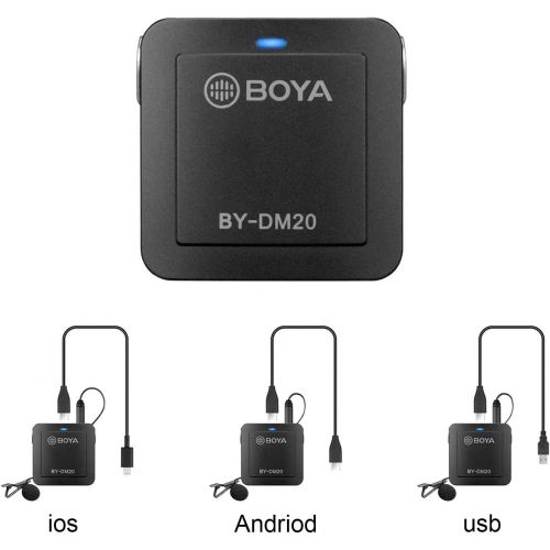  BOYA BY-DM20 Compact Dual-Channel Lavalier Microphone Recording Mic Kit Mono and Stereo Mode with iOS Lighnting Andriod Type-c USB Port Compatible with iPhone iOS Devices, Type-C A