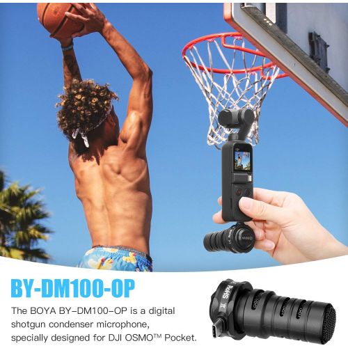  BOYA Mini Plug Play Mic Shotgun Condenser Microphone for DJI OSMO Pocket Video Recording Vlog Podcast