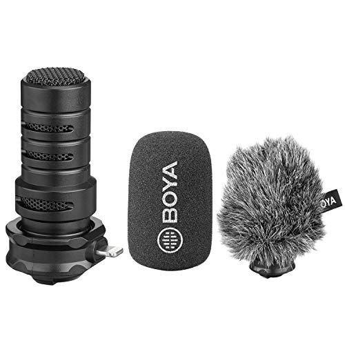  iPhone Directional Microphone Lightning, BOYA Digital Cardioid MFI Lightning Mic with Superb Sound for iPhone 11 x 8 7 7plus iPad iPod Touch iOS Recording YouTube Video Vblog Lives