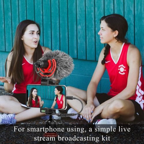  BOYA Video Microphone for Camera with Rycote Lyre Shock Mount - Compact Shotgun Mic Compatible with DSLR Cameras, iPhone, Android Smartphones - Battery-Free