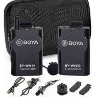Wireless Microphone Lavalier for Smartphone Camera GoPro, BOYA BY-WM2G Mic for iPhone 11 10 X 8 8 Plus 7 6,Canon 6D 600D Nikon D800 D3300 Sony A7 A9 DSLR GoPro Hero4 Hero3 Hero3+ A