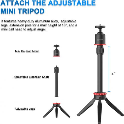  BOYA VG350 Smartphone Video Rig with Mini Tripod, Extension Tube, LED Light and Video Microphone Compatible with iPhone13 12 11, XS, and Android for YouTube, TIK Tok, Facebook, Vlo