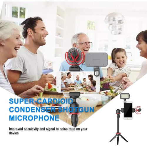  BOYA VG350 Smartphone Video Rig with Mini Tripod, Extension Tube, LED Light and Video Microphone Compatible with iPhone13 12 11, XS, and Android for YouTube, TIK Tok, Facebook, Vlo