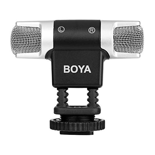  Boya BOYA BY-MM3 Mini Condenser Stereo Shotgun Microphone with Left and Right Channel for iPhone 8 8 plus 7 7 plus iPad Air Laptop Windows DSLR Camera Camcorders Podcast Micro Film