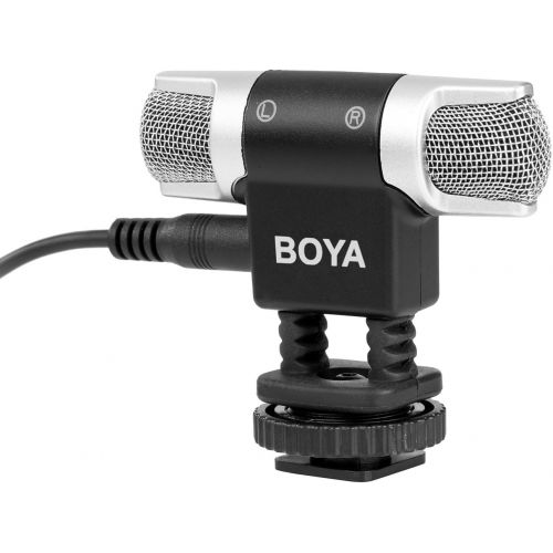  Boya BOYA BY-MM3 Mini Condenser Stereo Shotgun Microphone with Left and Right Channel for iPhone 8 8 plus 7 7 plus iPad Air Laptop Windows DSLR Camera Camcorders Podcast Micro Film