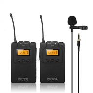 BOYA WM6 Wireless Professional Microphone System 48 Channel Omni-Directional Lavalier Microphone DSLR Camcorders