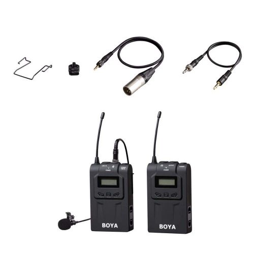  BOYA WM6 Wireless Professional Microphone System 48 Channel Omni-Directional Lavalier Microphone DSLR Camcorders