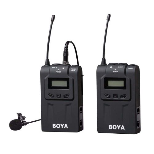 BOYA WM6 Wireless Professional Microphone System 48 Channel Omni-Directional Lavalier Microphone DSLR Camcorders