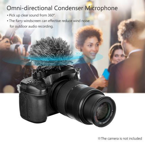  Boya BOYA BY-MM2 Mini Stereo Omnidirectional Conderser Microphone with Furry Windscreen for DSLR Camera Smartphone PC Tablet With Andoer Cleaning Cloth