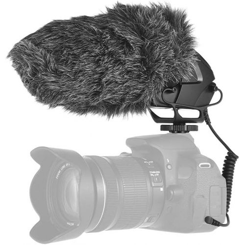  Boya BOYA BY-BM3031 On-Camera Shotgun Condenser Microphone Supercardioid 3-Level Gain Control Low-Cut Filter 3.5mm Plug with Windscreens Carry Pouch for DSLR Cameras Camcorders with And