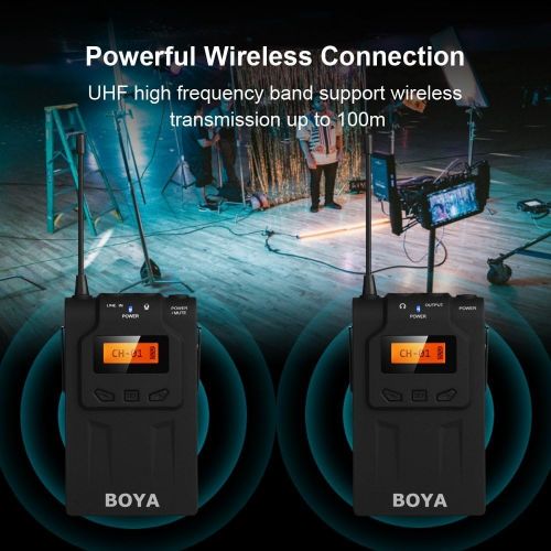  BOYA BY-WM6 Unique UHF Wireless Lavalier Microphone System for Canon Nikon Sony DSLR Cameras Camcorders Audio Recorder