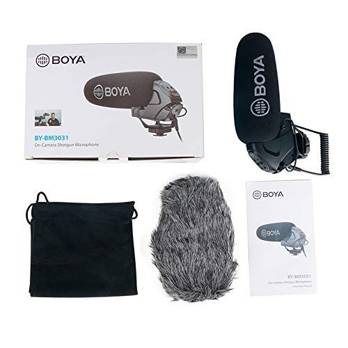  BOYA BY-BM3031 On-Camera Shotgun Microphone PAD Switch: -10dB,0,+20dB for DSLR Cameras,Video Cameras,Audio Recorders