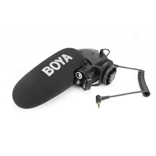  BOYA BY-BM3031 On-Camera Shotgun Microphone PAD Switch: -10dB,0,+20dB for DSLR Cameras,Video Cameras,Audio Recorders