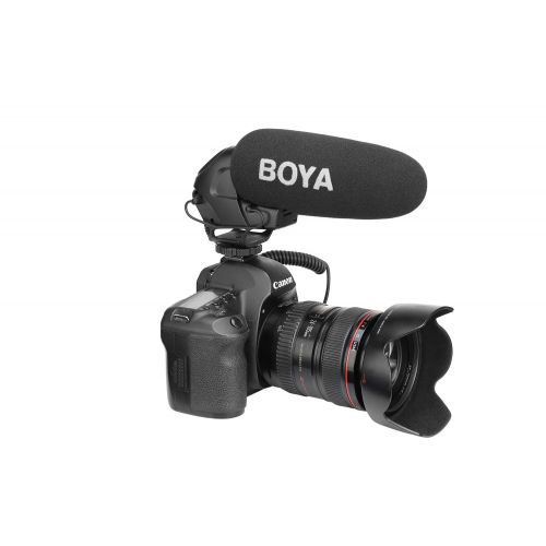  BOYA BY-BM3031 On-Camera Shotgun Microphone PAD Switch: -10dB,0,+20dB for DSLR Cameras,Video Cameras,Audio Recorders