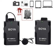 BOYA BY-WM2G Wireless Lavalier Microphone System Compatible with iPhoneX 8 8 Plus 7 6 Smartphone,Canon 6D 600D Nikon D800 D3300 Sony A7 A9 DSLR GoPro Hero4 Hero3 Hero3+ Action Came