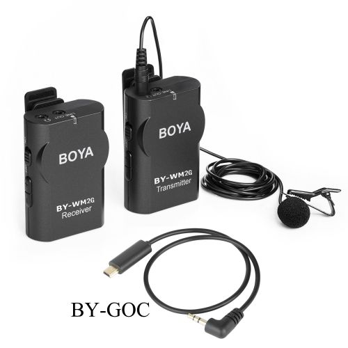  BOYA BY-WM2G Wireless Lavalier Microphone System Compatible with iPhoneX 8 8 Plus 7 6 Smartphone,Canon 6D 600D Nikon D800 D3300 Sony A7 A9 DSLR GoPro Hero4 Hero3 Hero3+ Action Came