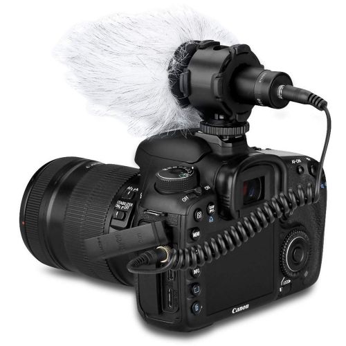  XY Stereo Condenser Video Microphone, BOYA BY-PVM50 On-Camera Stereo Video Microphone Including Windscreens & Case Compatible with Canon Nikon DSLR Camera Sony Panasonic Camcorder