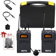 BOYA 48-Channel UHF Professional Omni-Directional Wireless Lavalier Microphone System with Omni-Lav, Camera Mount and 3.5mmXLR Outputs for ENG EFP for Canon Nikon Sony Panasonic D