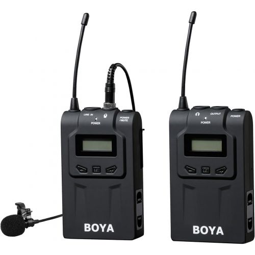  BOYA 48-Channel UHF Professional Omni-Directional Wireless Lavalier Microphone System with Omni-Lav, Camera Mount and 3.5mmXLR Outputs for ENG EFP for Canon Nikon Sony Panasonic D