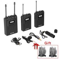 BOYA by-WM8 UHF Dual-Channel Wireless Lavalier Omni-Directional Microphone with 48 Channels for Interviews ENG EFP for Canon Nikon Sony DSLR Camera