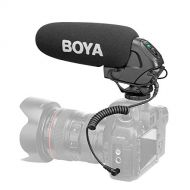 BOYA BY-BM3030 On-Camera Shotgun Condenser Microphone Mic Supercardioid Intergrated Shock Mount 3.5mm Plug with 2pcs Windscreens Carry Pouch for DSLR Cameras Camcorders Audio Recor